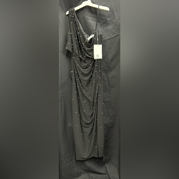 Mac Duggal 68354 NWT Rhinestone Embellished One-sleeve Side Cutout Dress - Picture 7 of 9